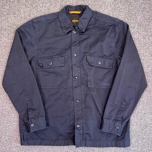 Boss Lovvo_1 Overshirt Jacket Men M Navy Cotton Workwear Utility 50475882
